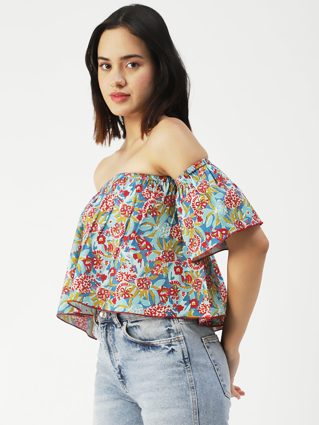 Cotton Off-Shoulder Crop