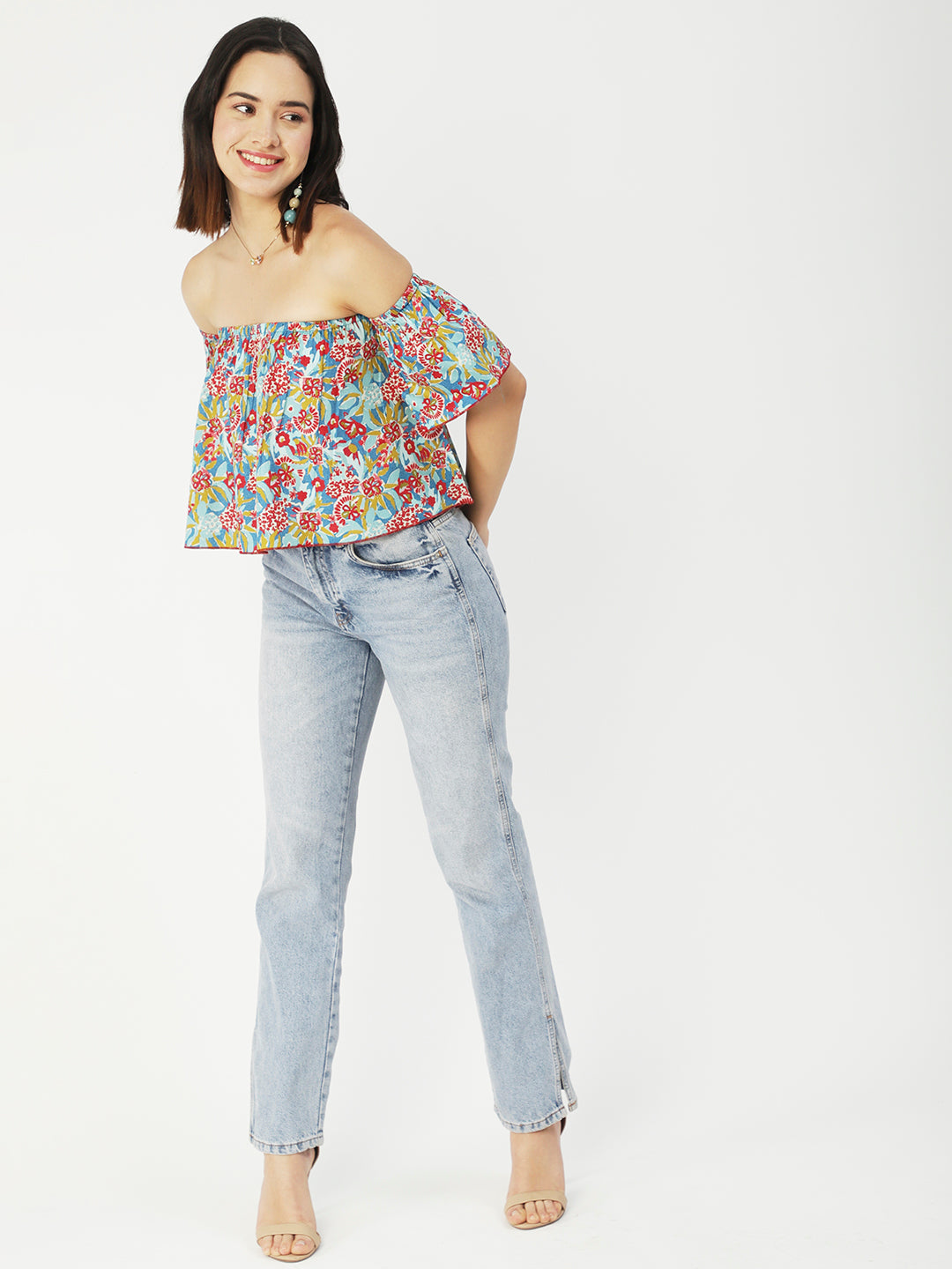 Cotton Off-Shoulder Crop