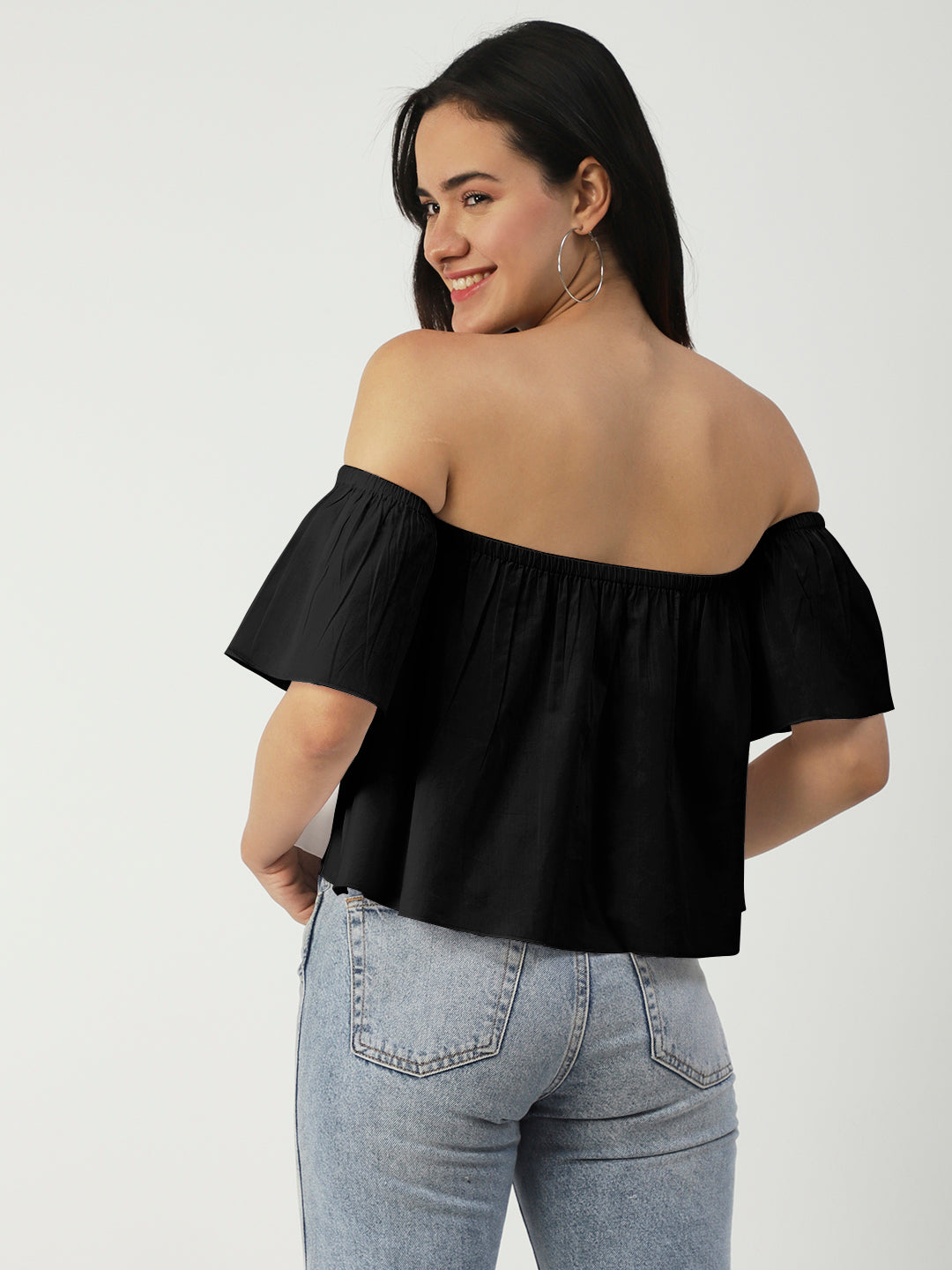 Cotton Off-Shoulder Crop