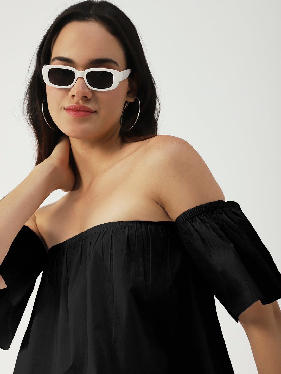 Cotton Off-Shoulder Crop