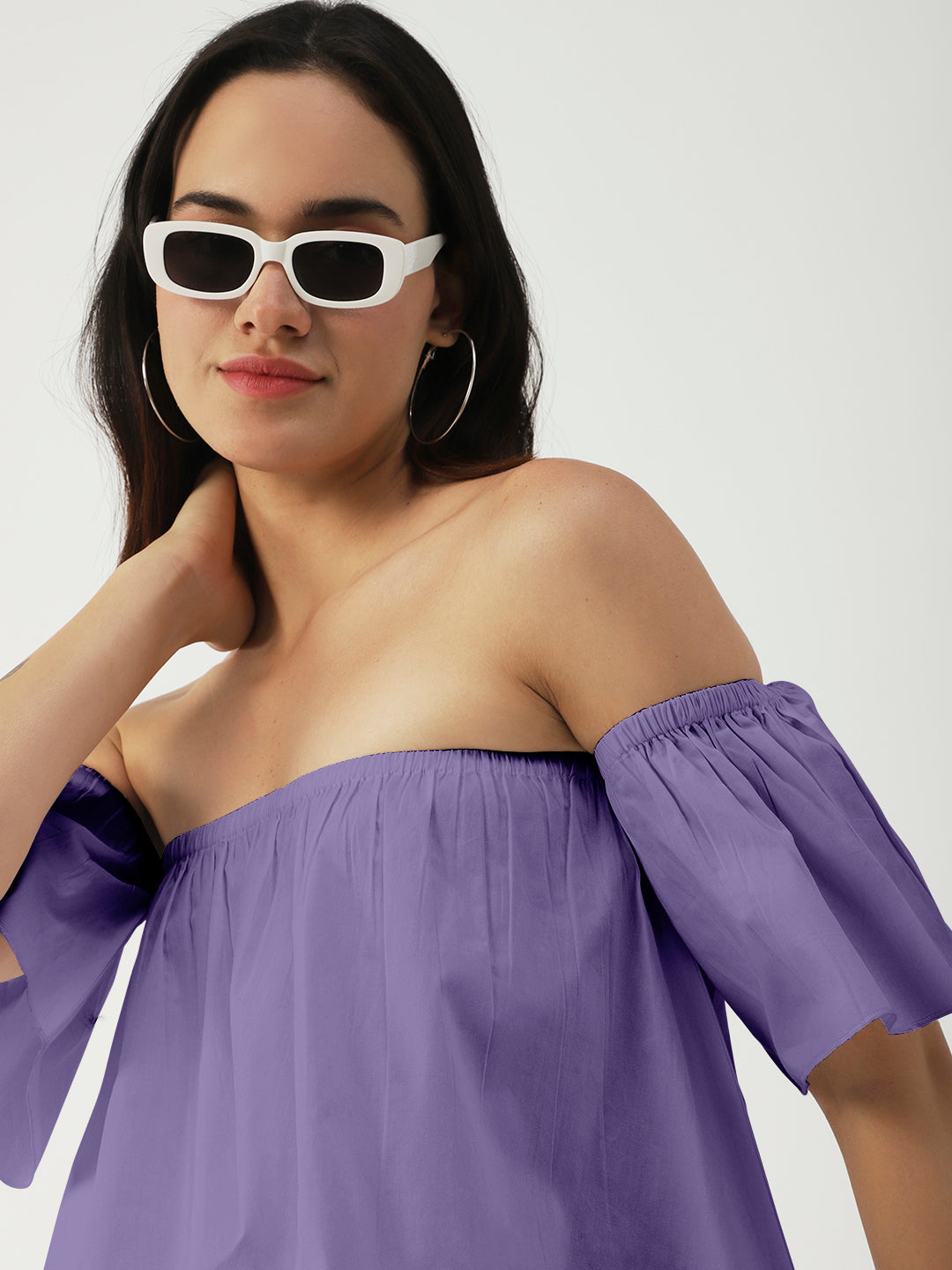 Cotton Off-Shoulder Crop