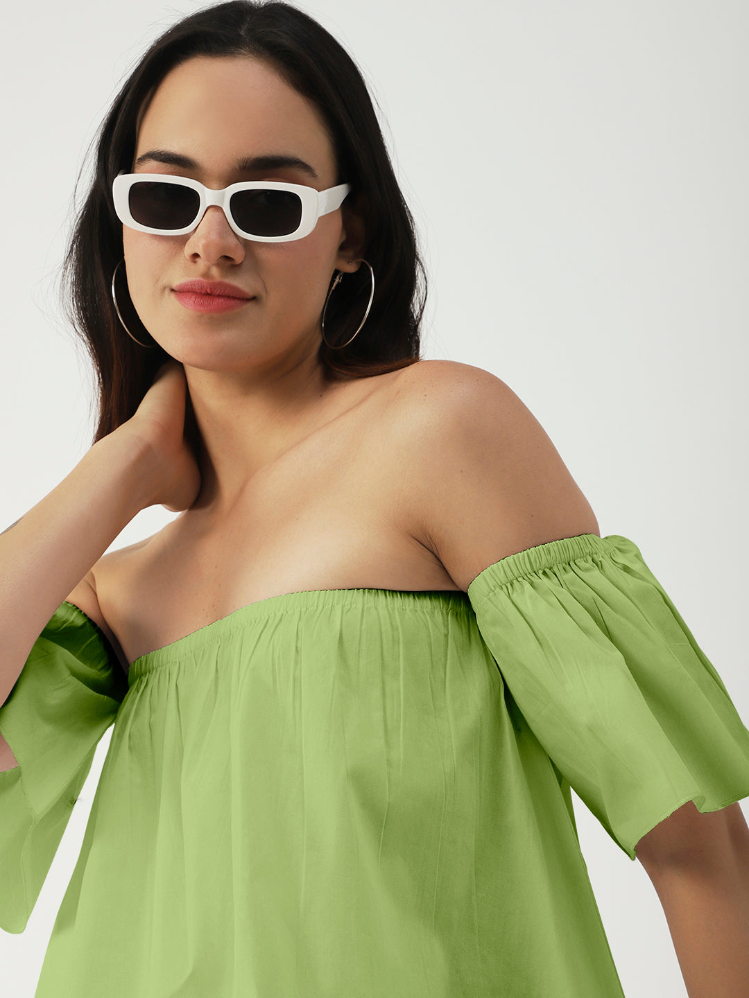 Cotton Off-Shoulder Crop