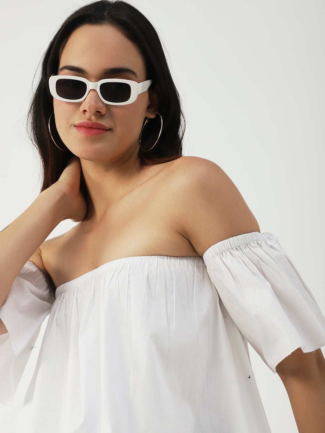 Cotton Off-Shoulder Crop