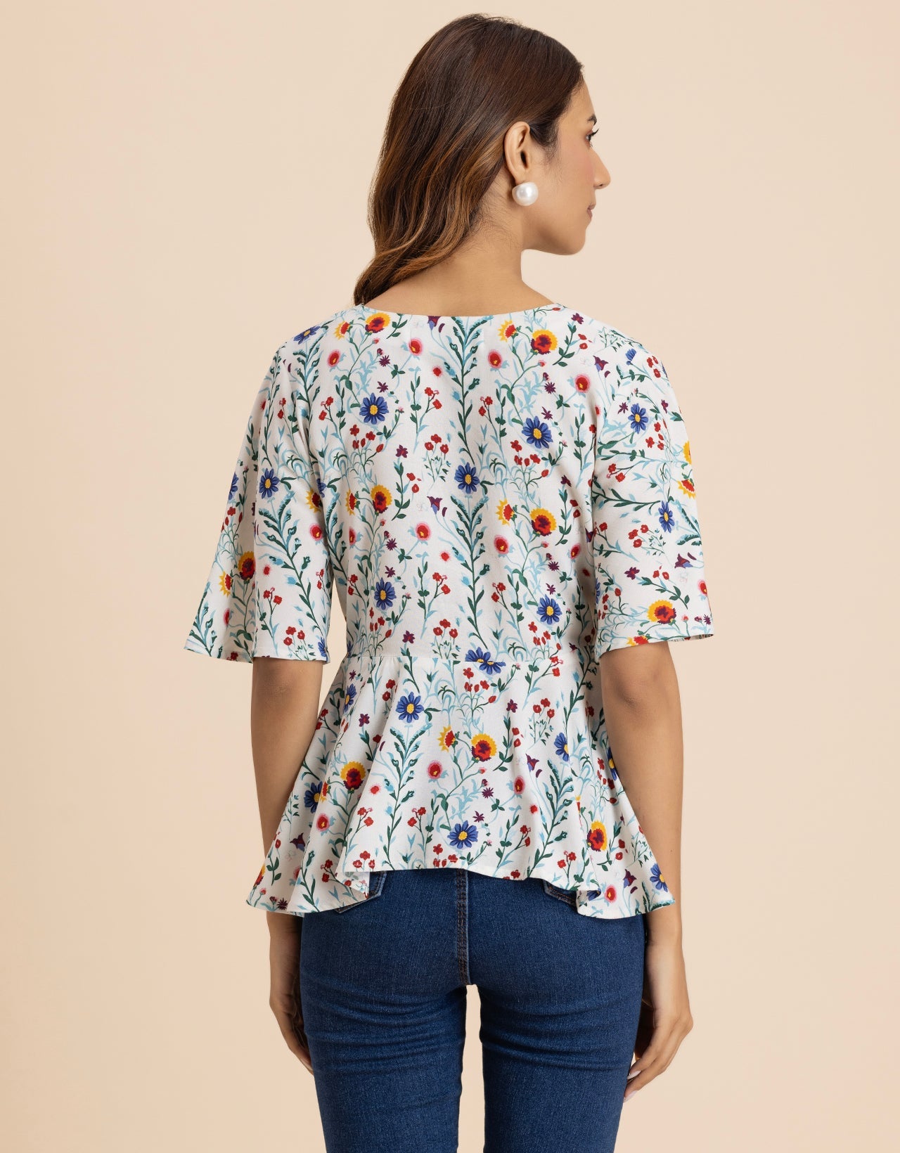 Elegant V-Neck Peplum Summer Top For Women