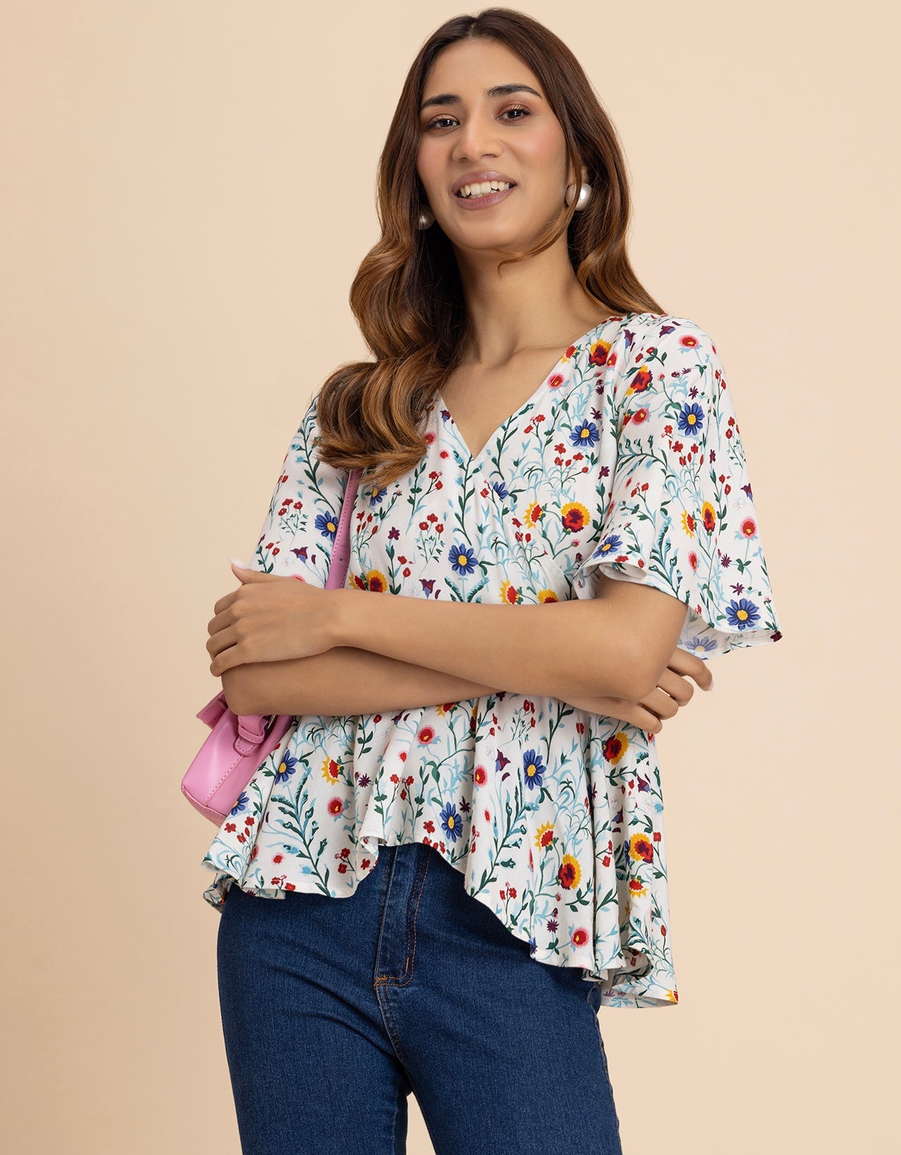Elegant V-Neck Peplum Summer Top For Women