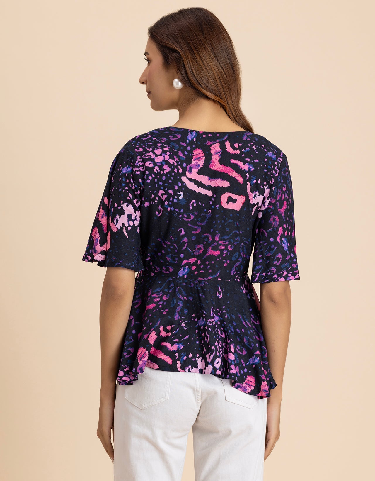 Elegant V-Neck Peplum Summer Top For Women