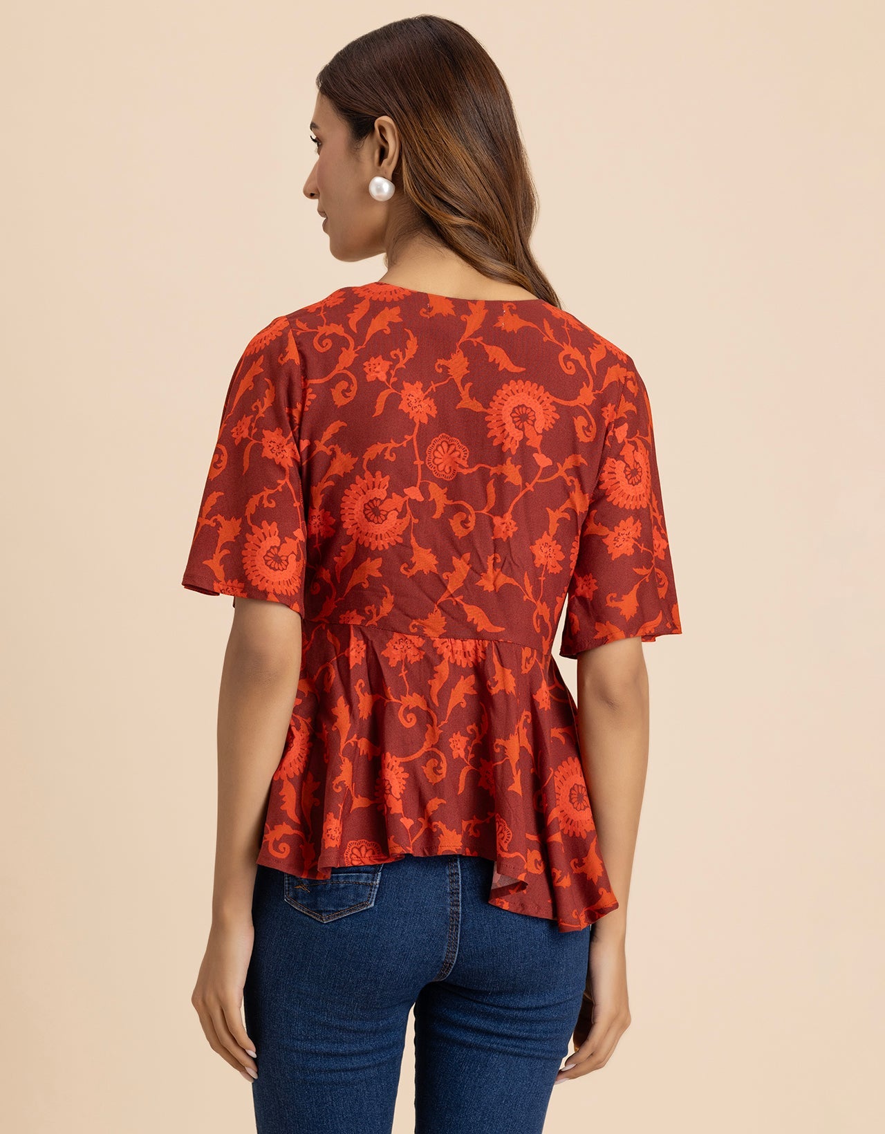 Elegant V-Neck Peplum Summer Top For Women