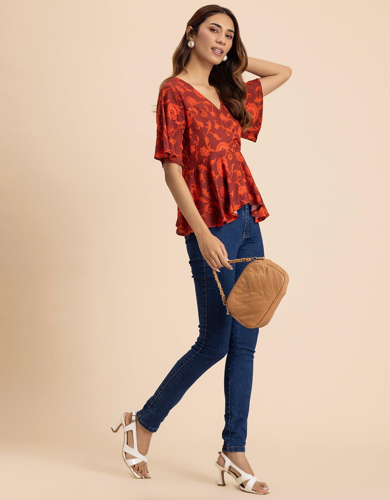 Elegant V-Neck Peplum Summer Top For Women