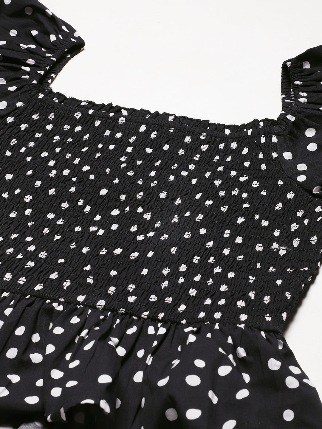 Printed Cotton Smocked Top