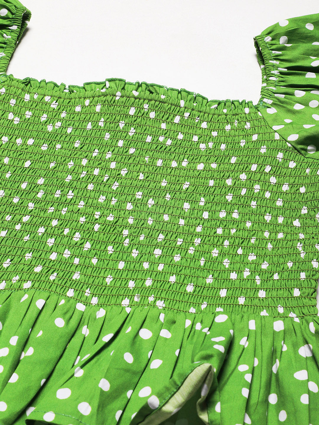 Printed Cotton Smocked Top