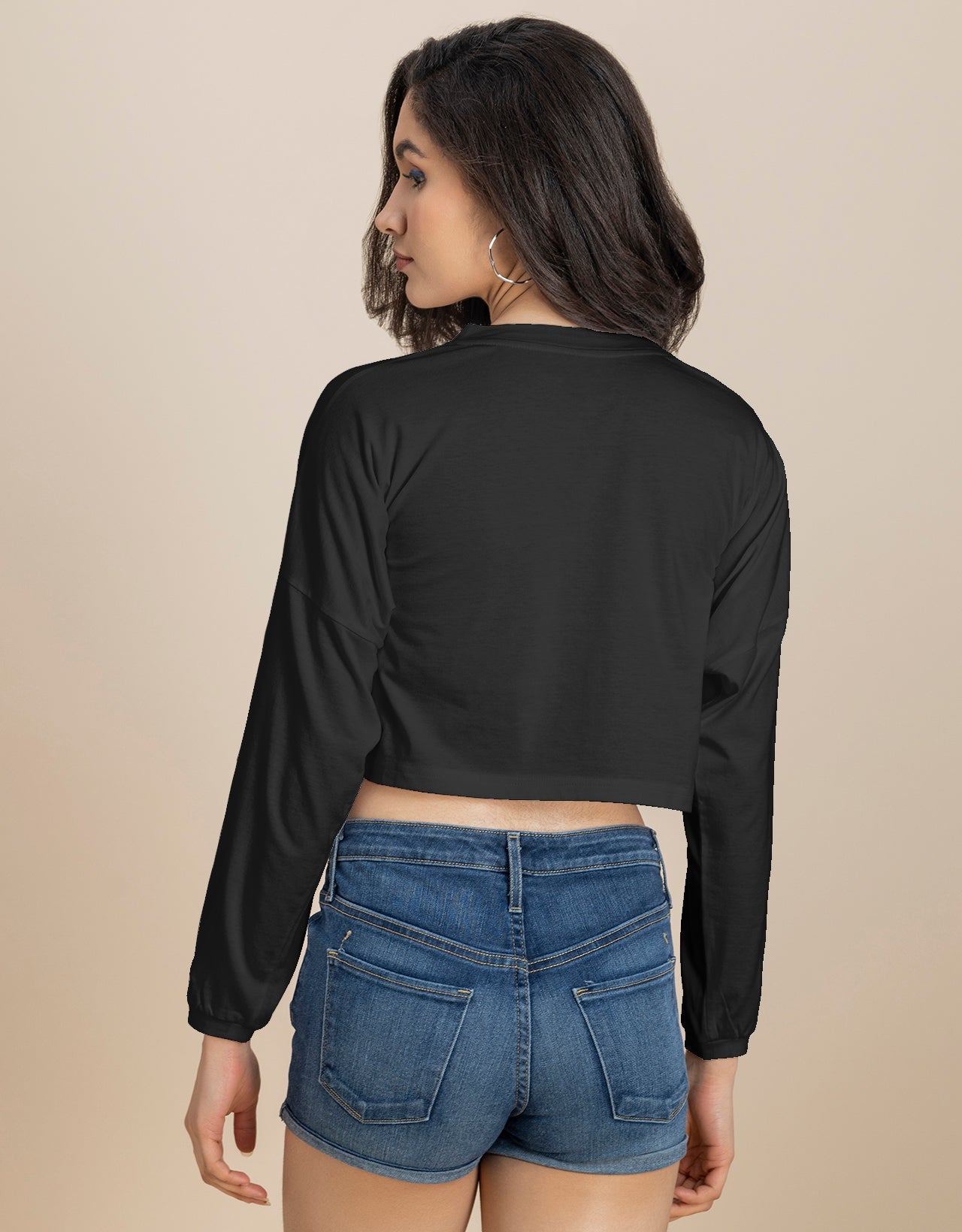Full Sleeves Boxy Crop Top For Women