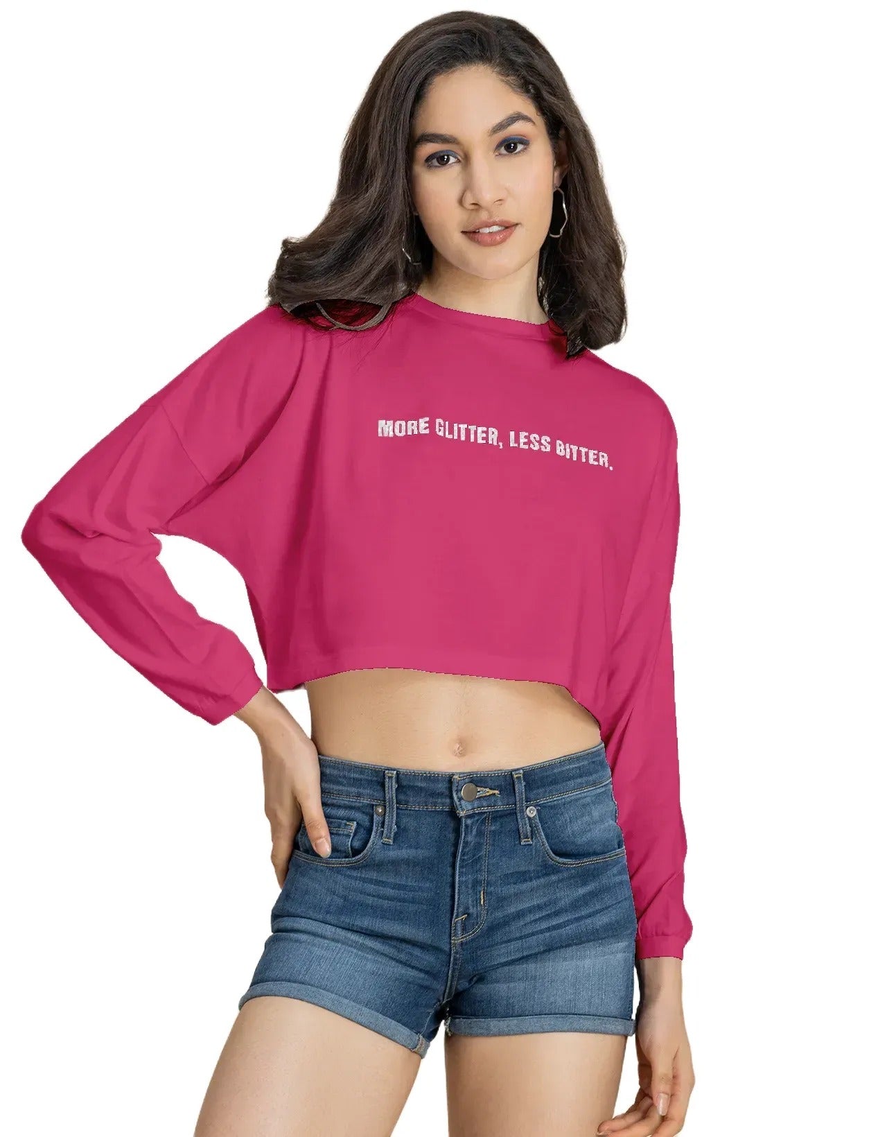 Full Sleeves Boxy Crop Top For Women
