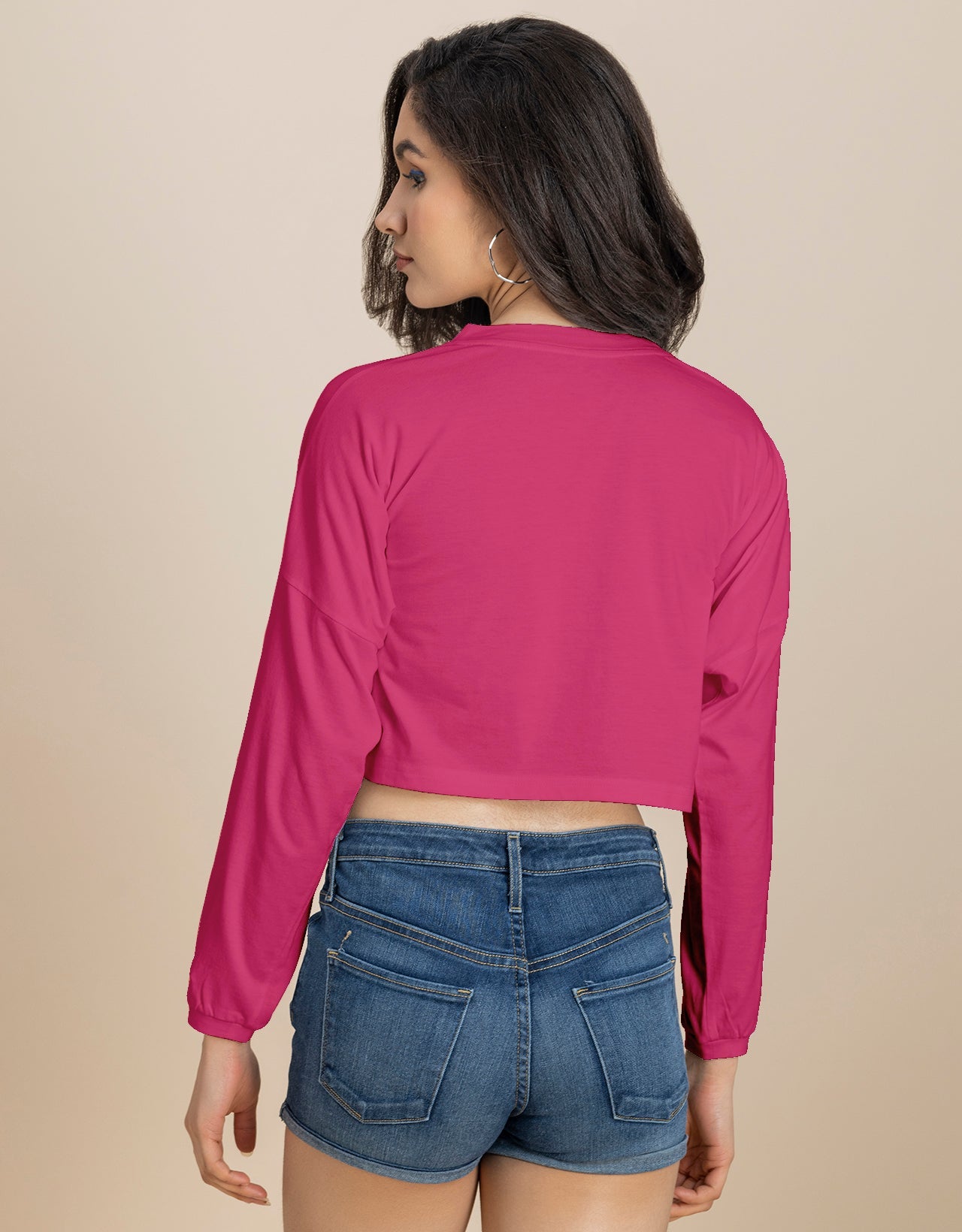 Full Sleeves Boxy Crop Top For Women