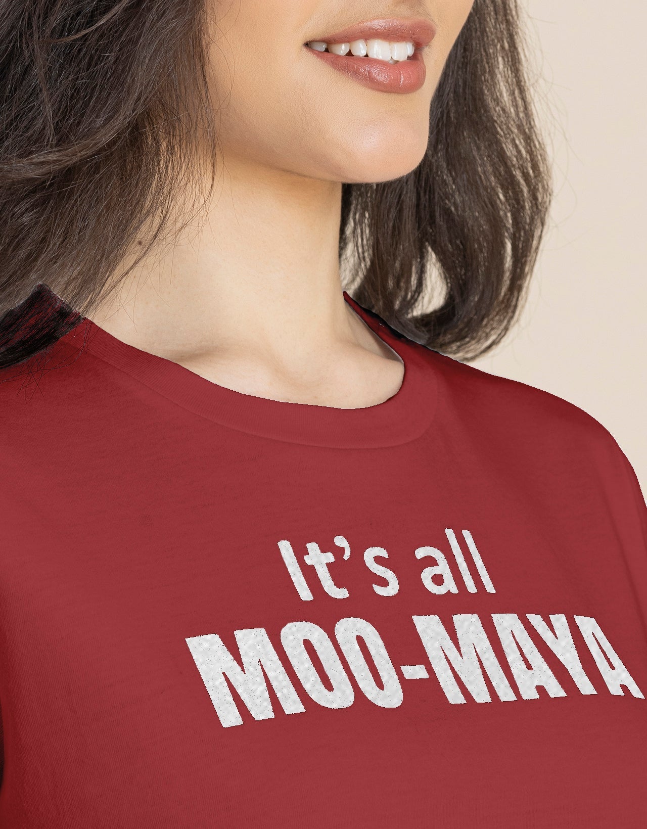 Round Neck Crop T-Shirt, Chic Casual Tee