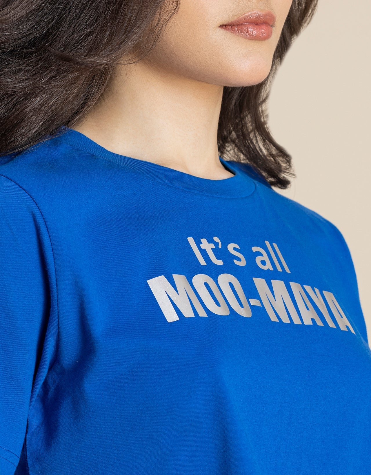 Round Neck Crop T-Shirt, Chic Casual Tee