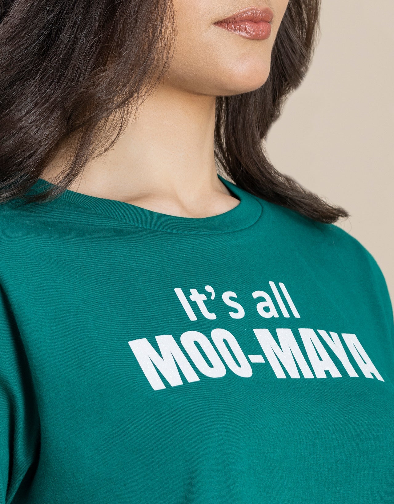 Round Neck Crop T-Shirt, Chic Casual Tee