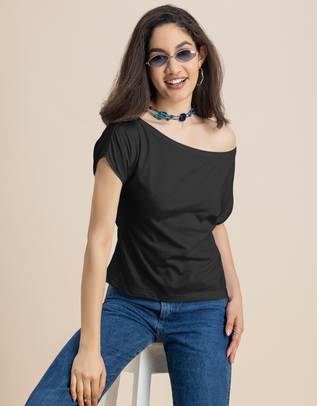 One Shoulder Tshirt Short Sleeve Top