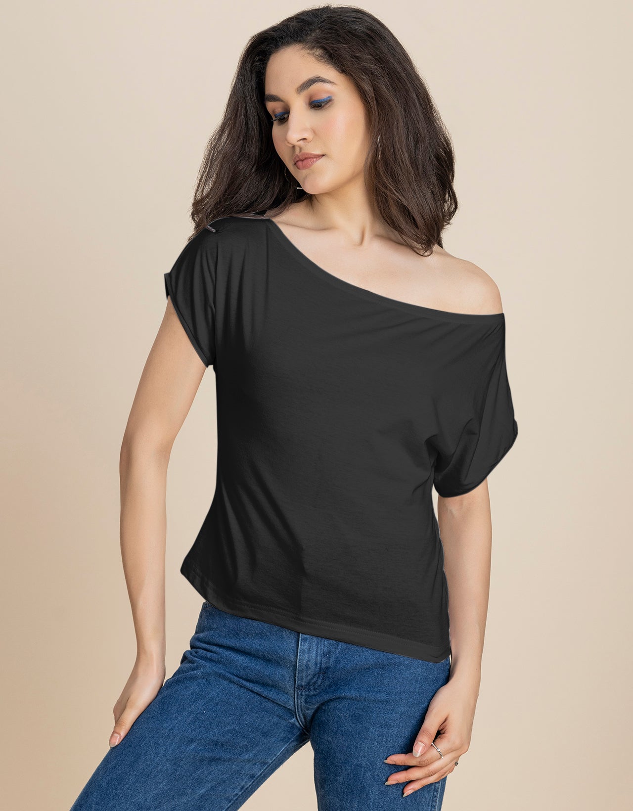 One Shoulder Tshirt Short Sleeve Top