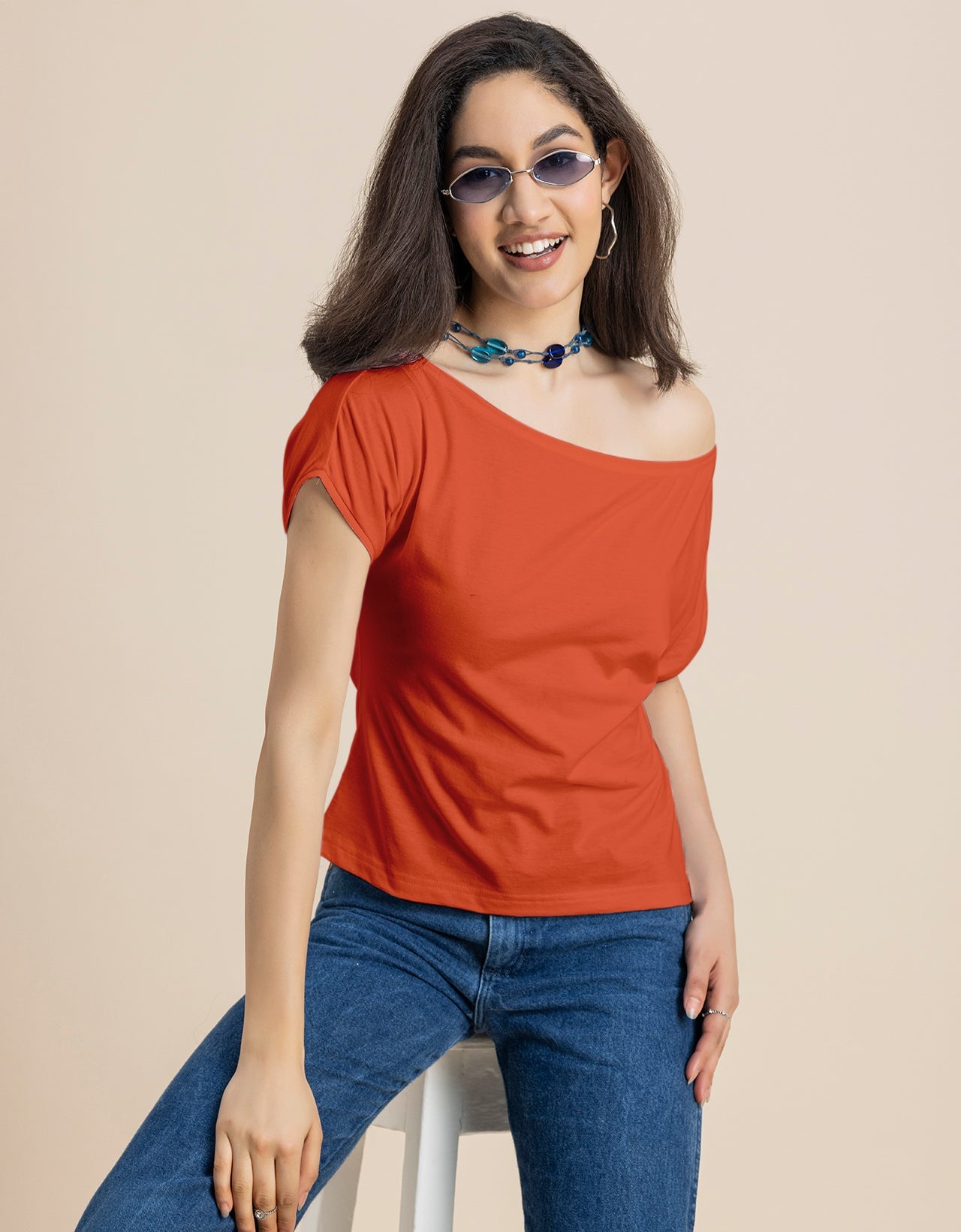 One Shoulder Tshirt Short Sleeve Top