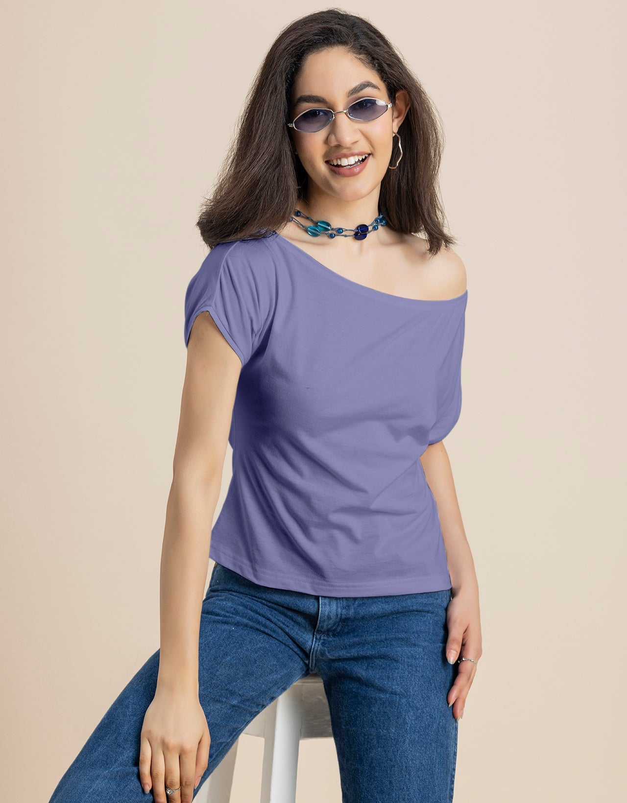One Shoulder Tshirt Short Sleeve Top