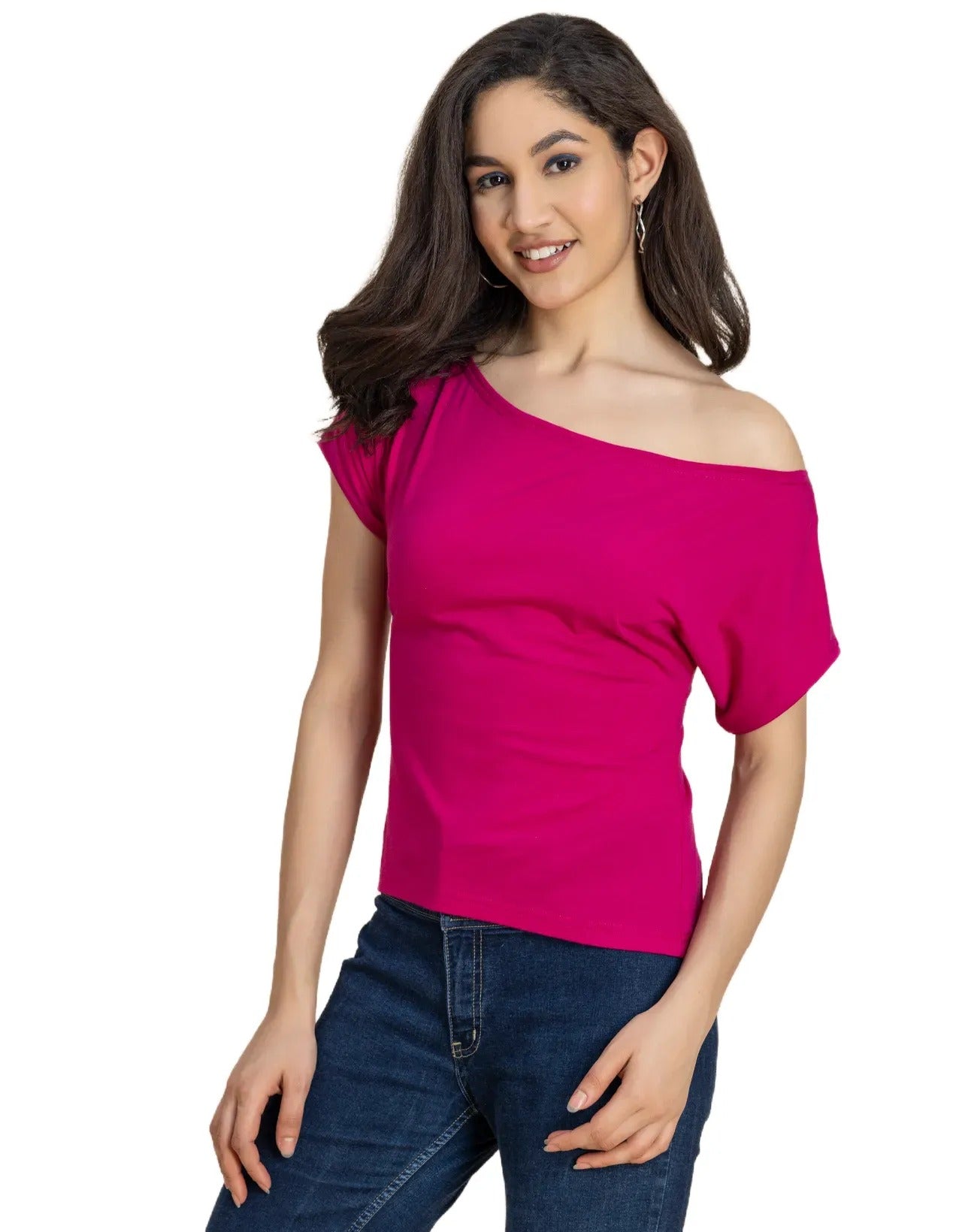 One Shoulder Tshirt Short Sleeve Top