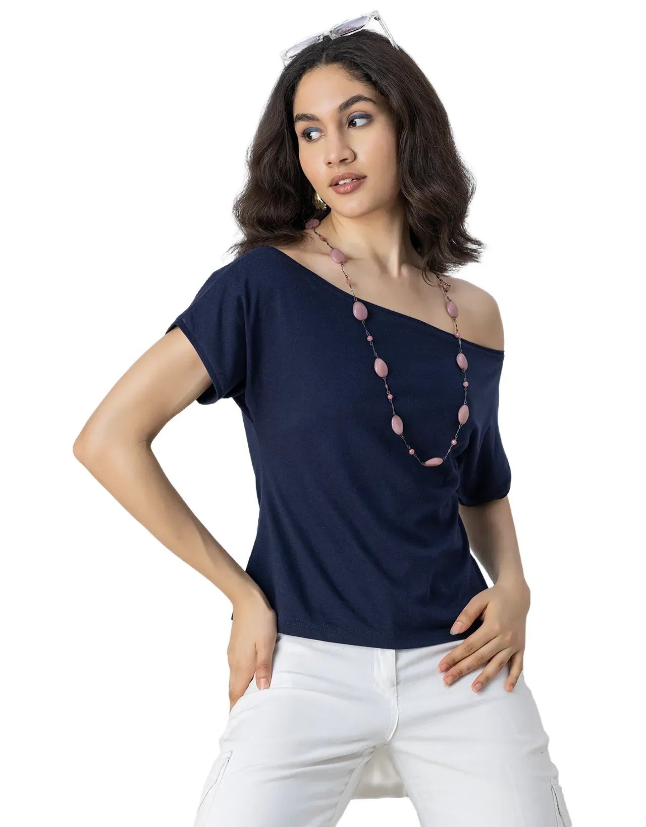 One Shoulder Tshirt Short Sleeve Top