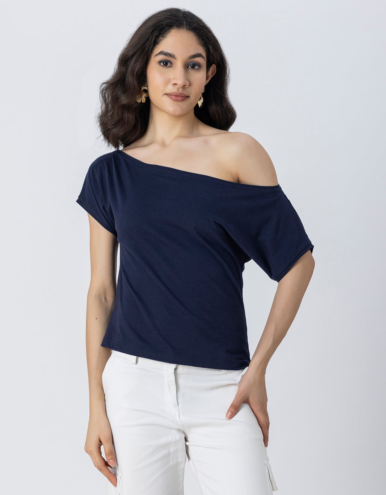 One Shoulder Tshirt Short Sleeve Top