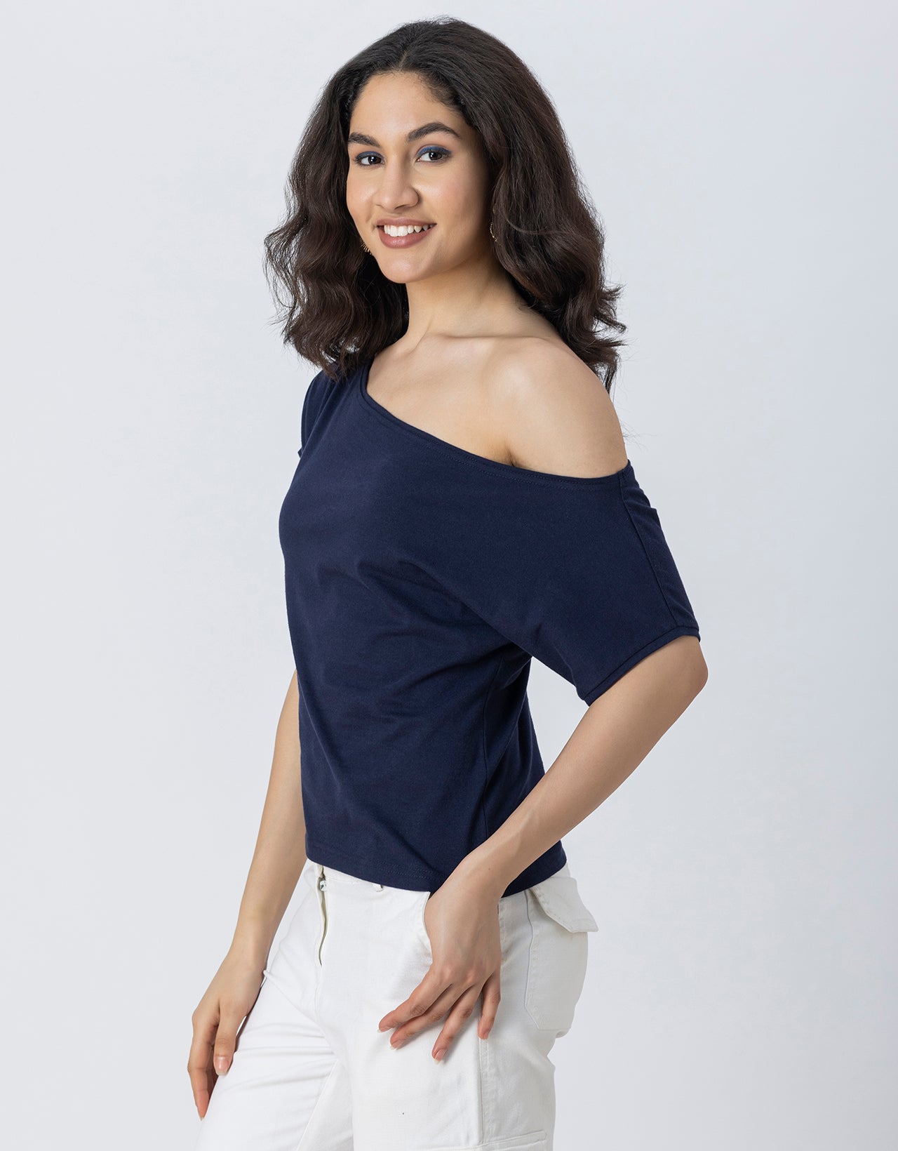 One Shoulder Tshirt Short Sleeve Top
