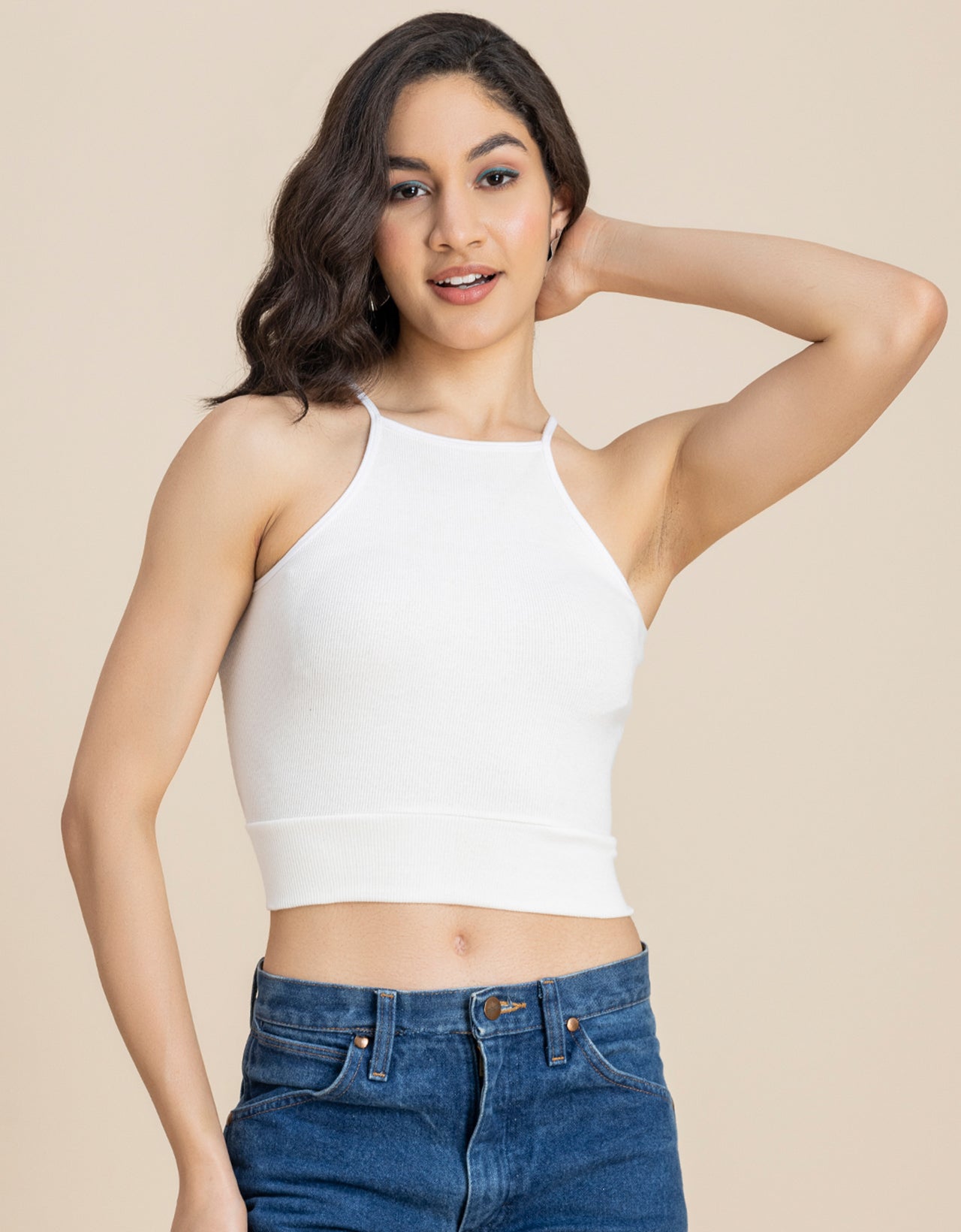Women Casuals Sporty Crop Sleeveless Top