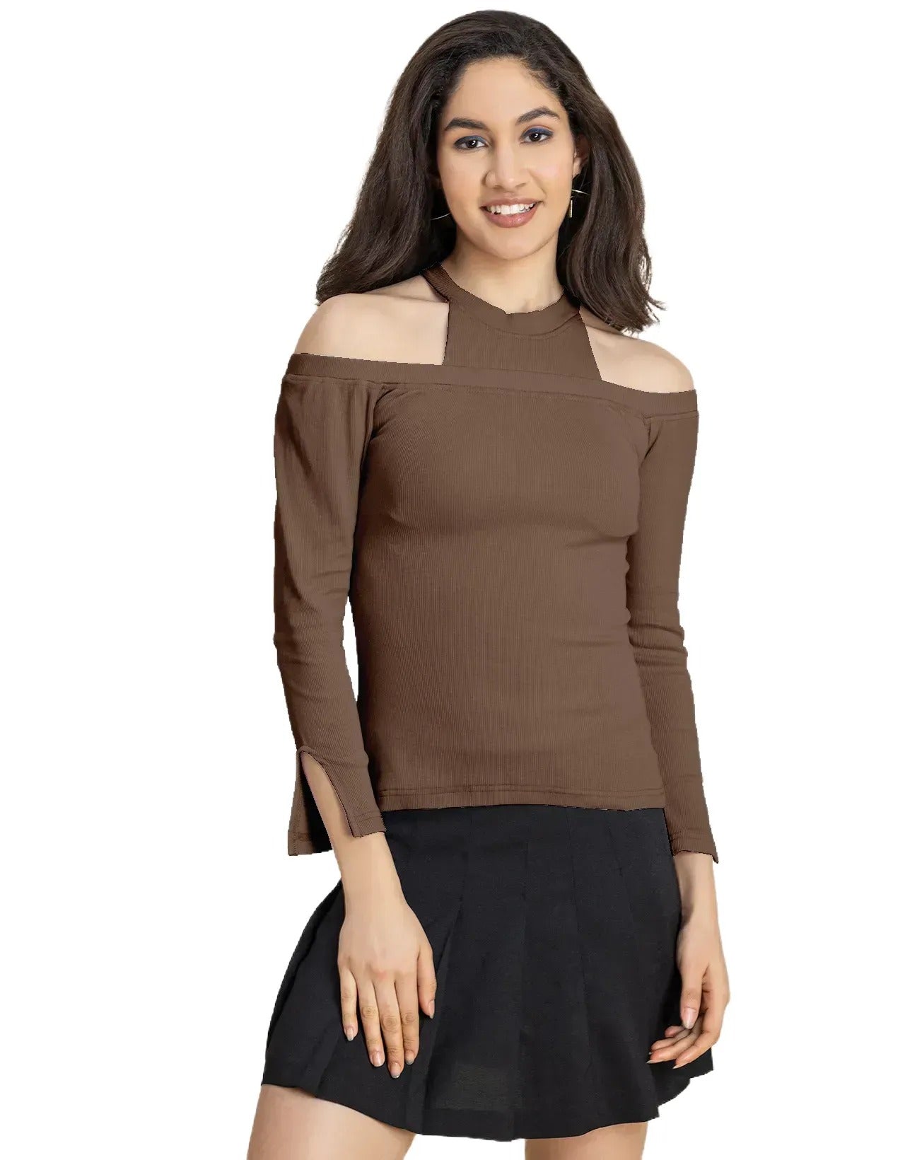 Women Casuals Cold Shoulder Top