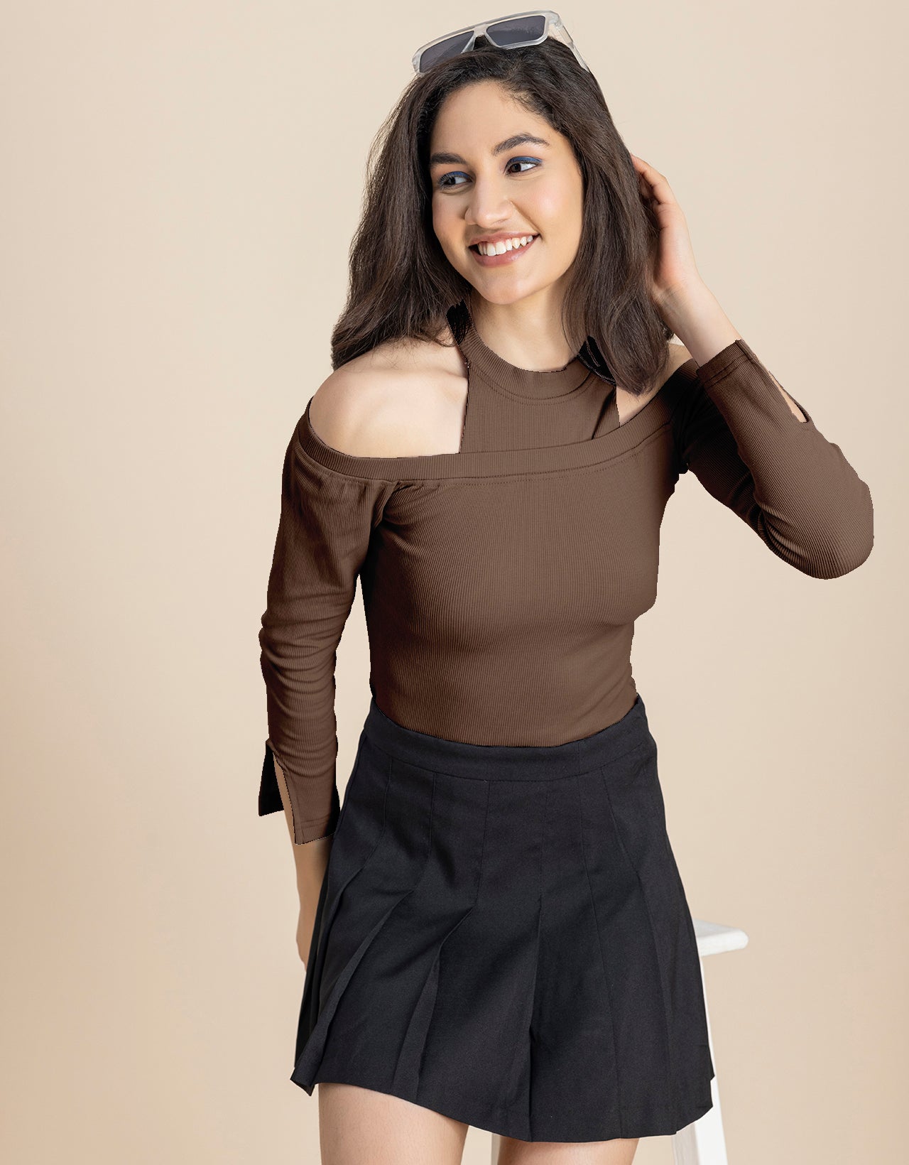 Women Casuals Cold Shoulder Top