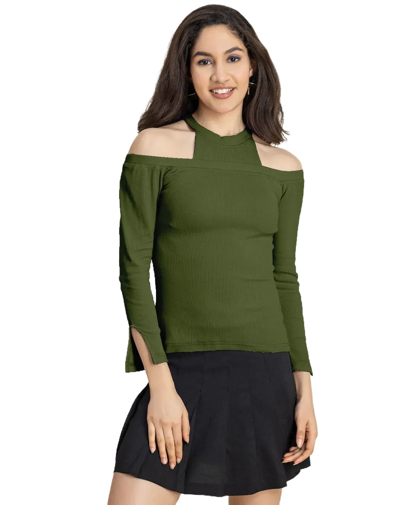 Women Casuals Cold Shoulder Top