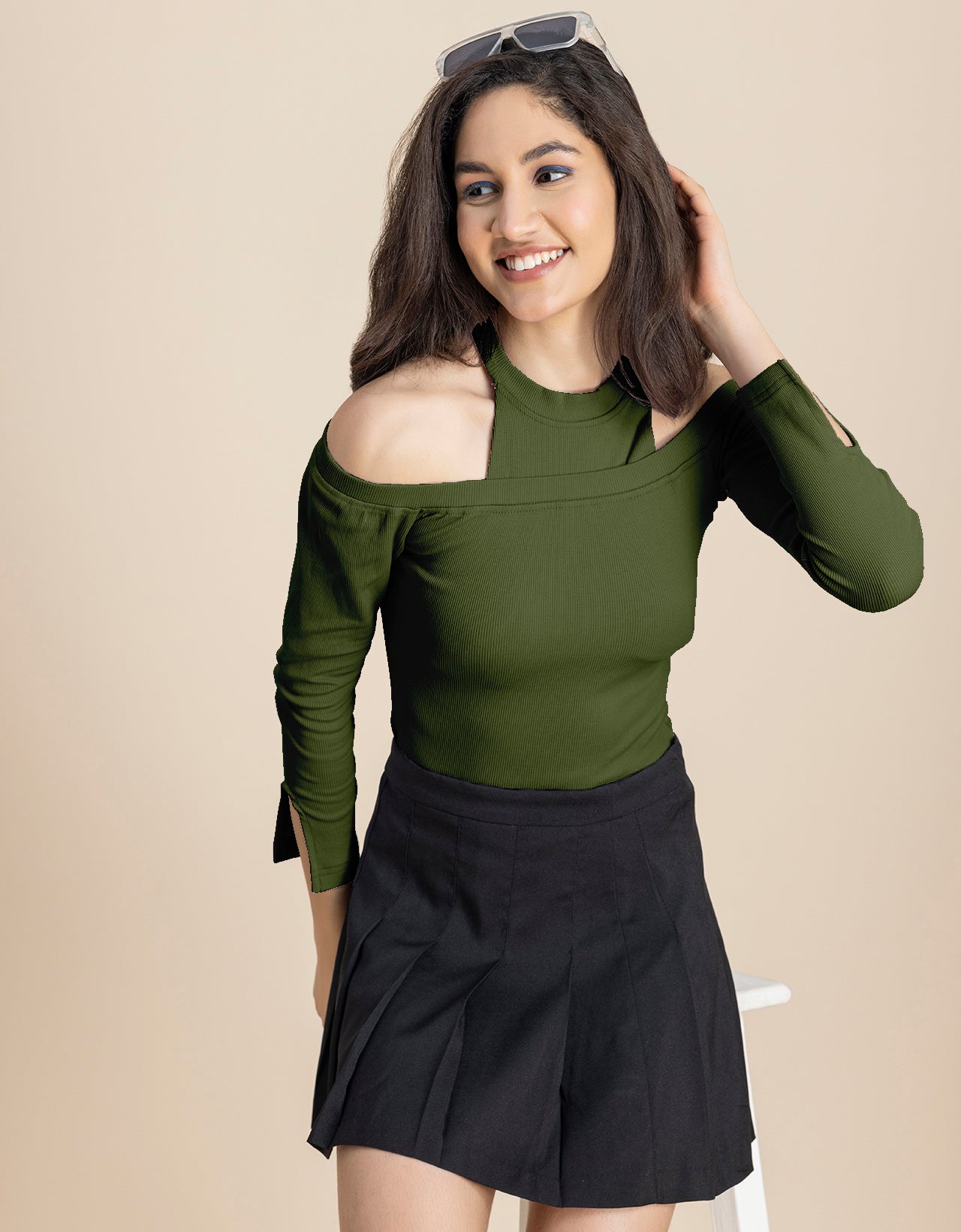 Women Casuals Cold Shoulder Top