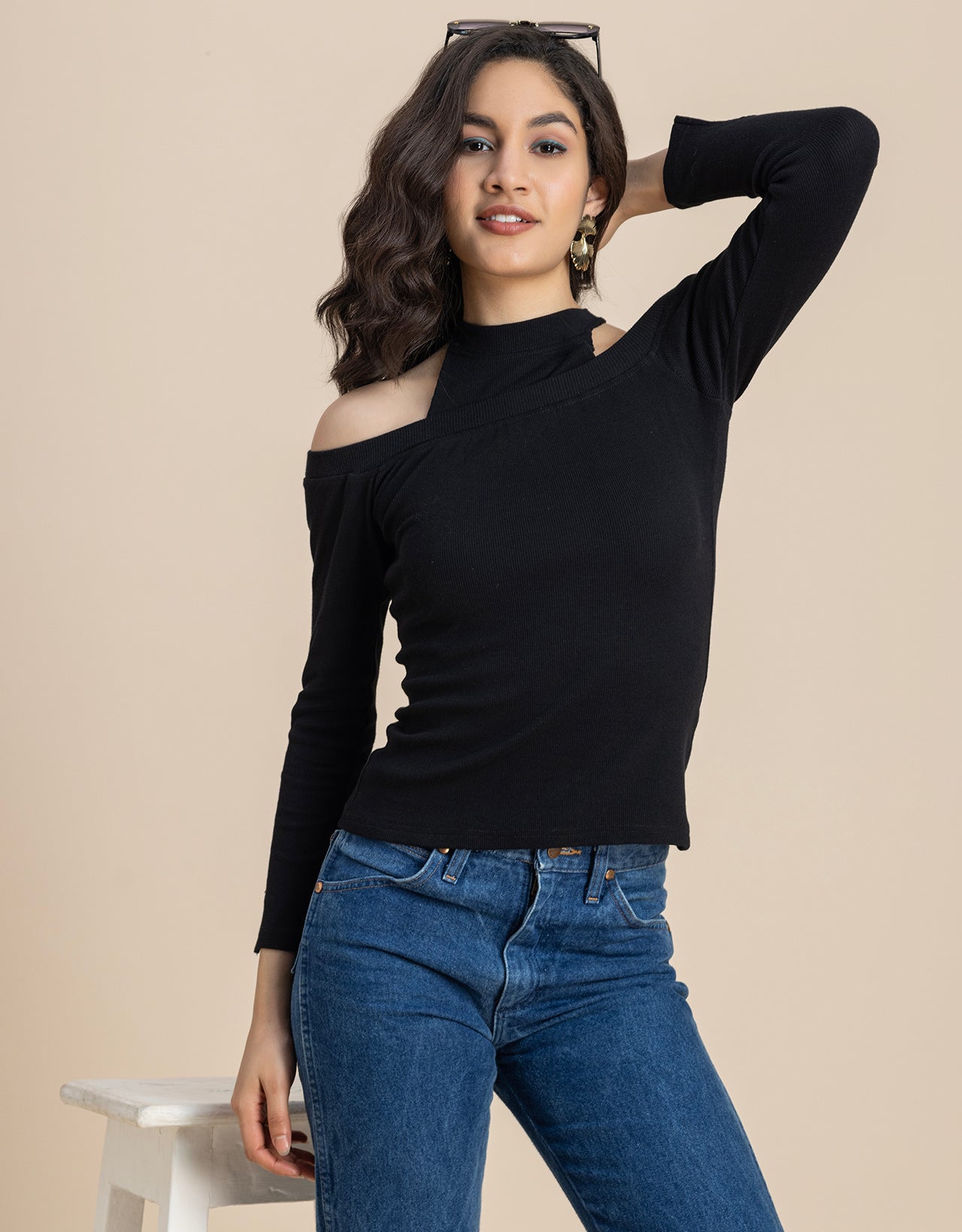 Women Casuals Cold Shoulder Top