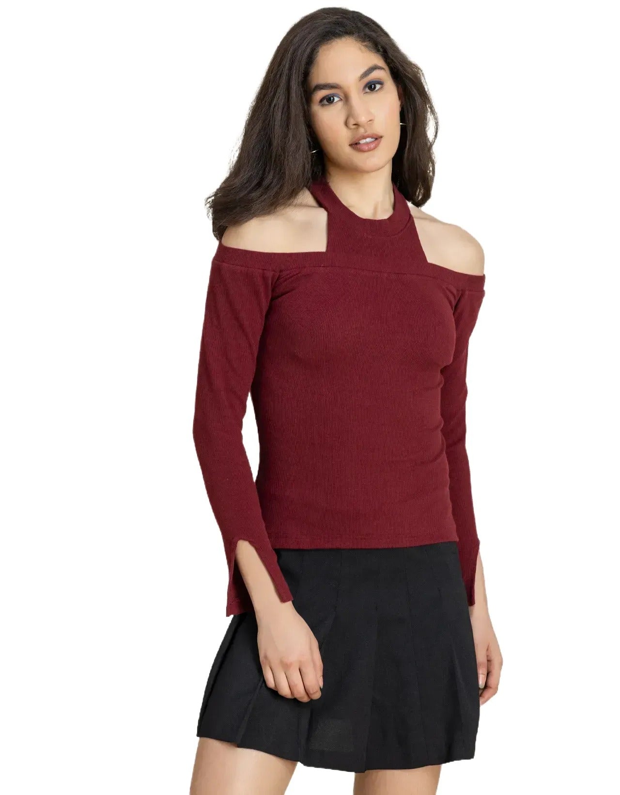 Women Casuals Cold Shoulder Top