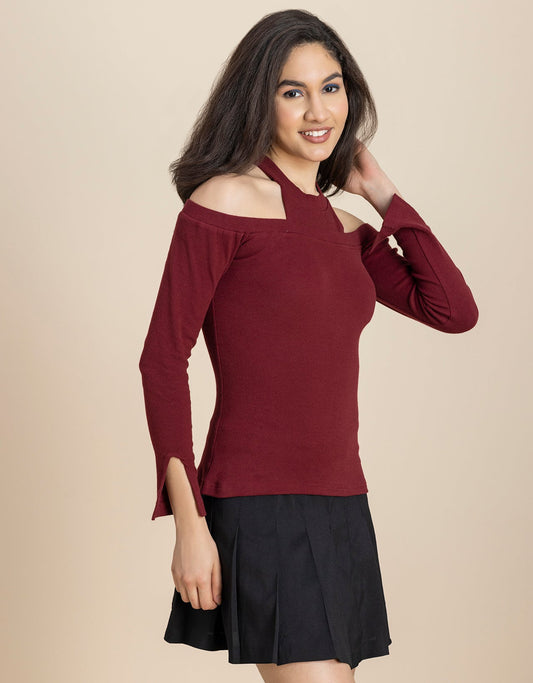 Women Casuals Cold Shoulder Top
