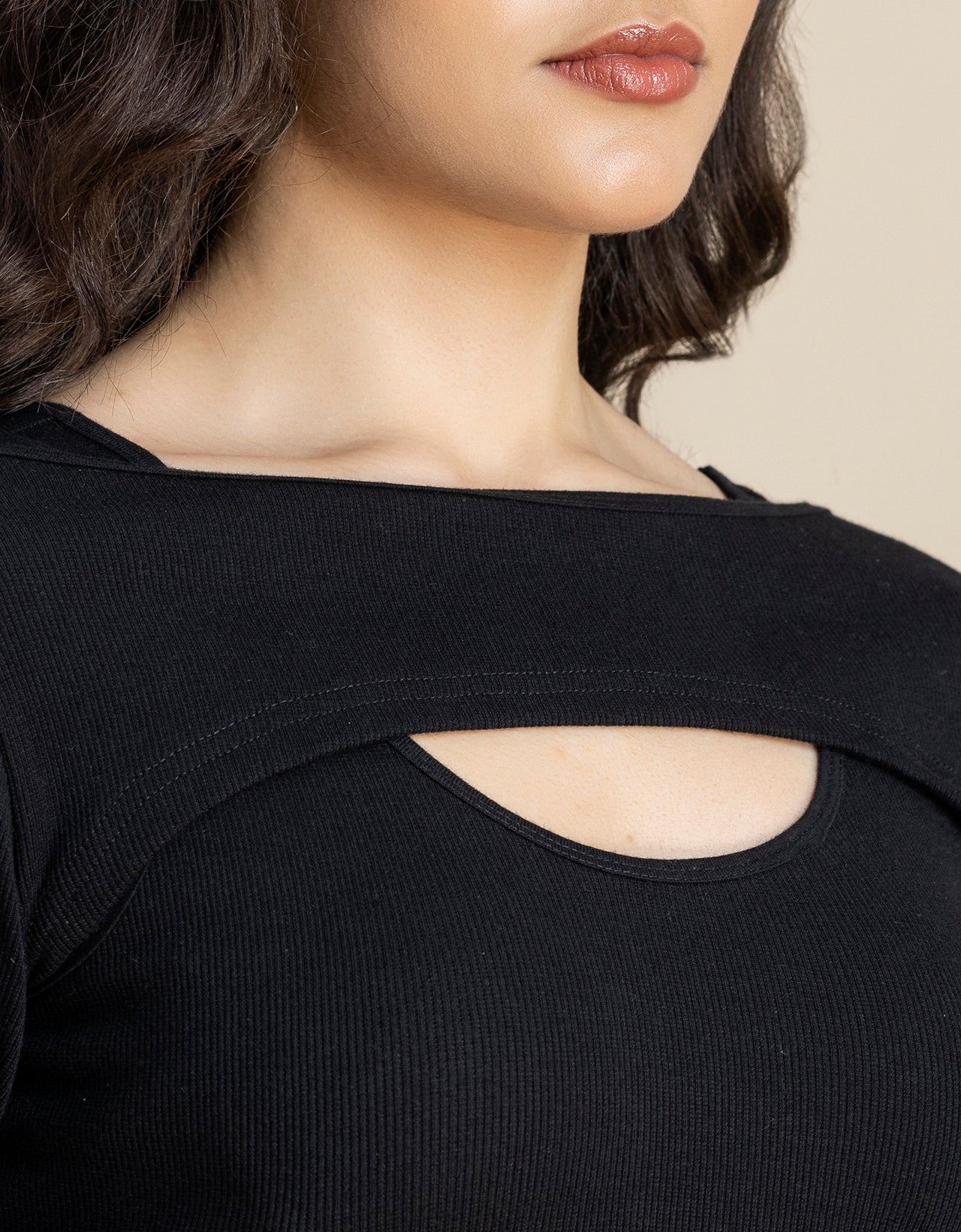 2 Pc Solid Bust Crop Top For Women