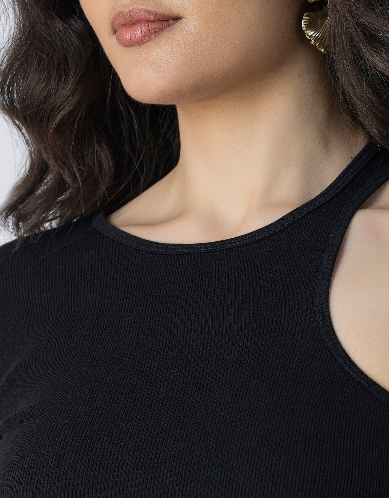 Women Solid One Shoulder Knit Top