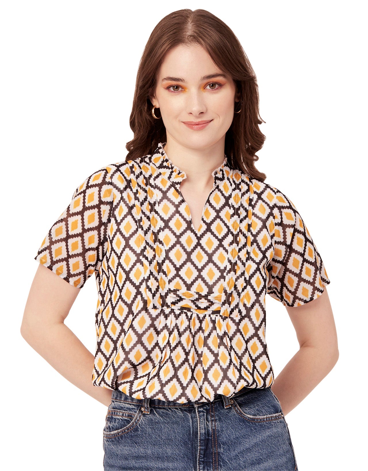 V-Neck Printed Short Top