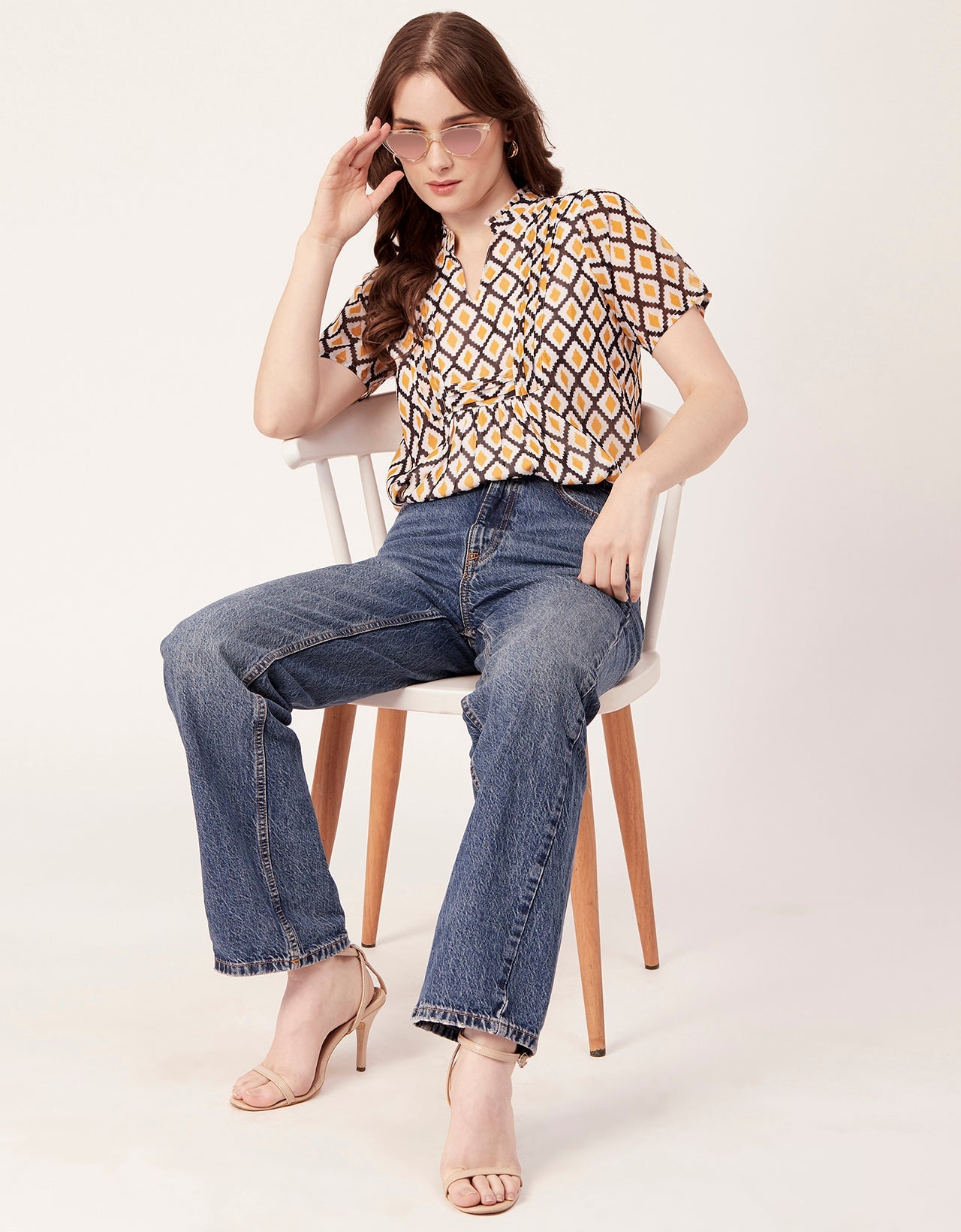 V-Neck Printed Short Top