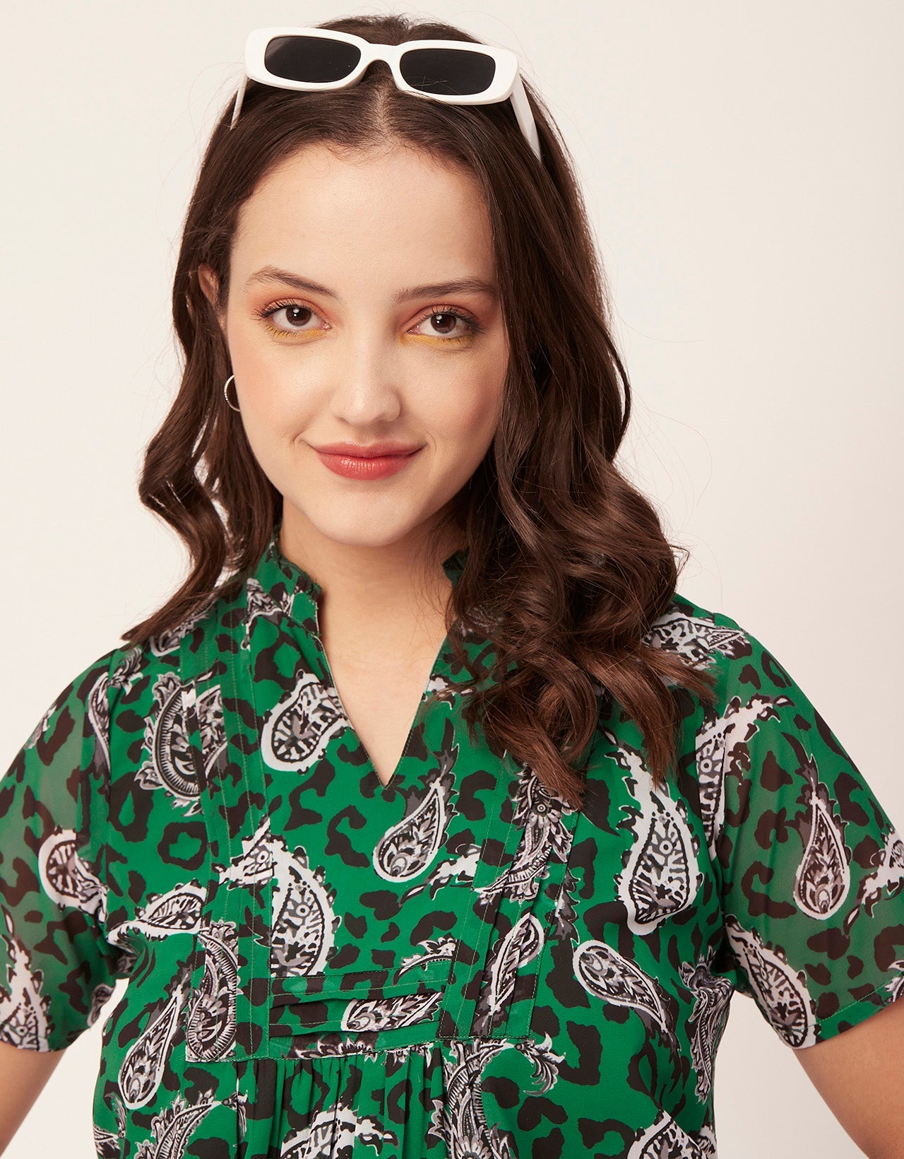 V-Neck Printed Short Top
