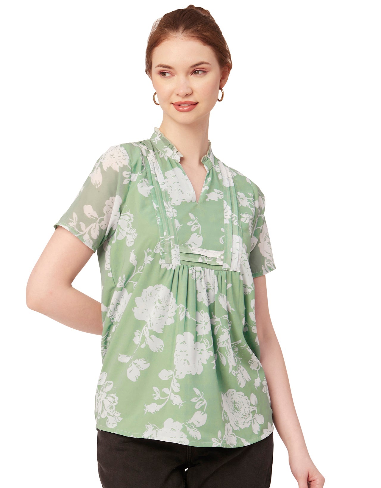 V-Neck Printed Short Top
