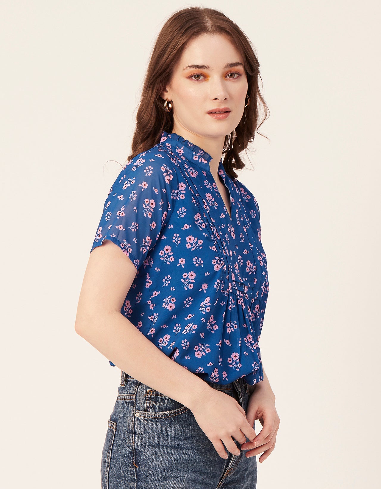 V-Neck Printed Short Top