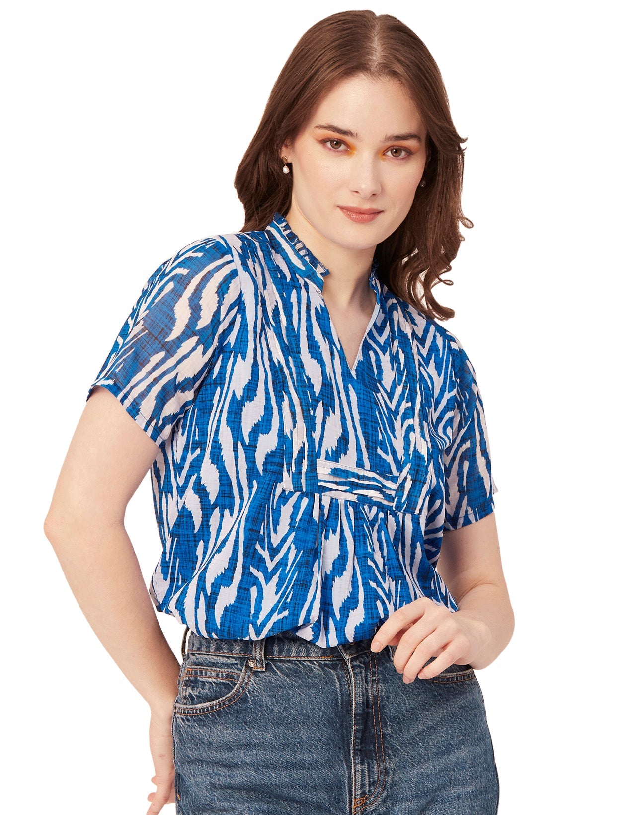 V-Neck Printed Short Top