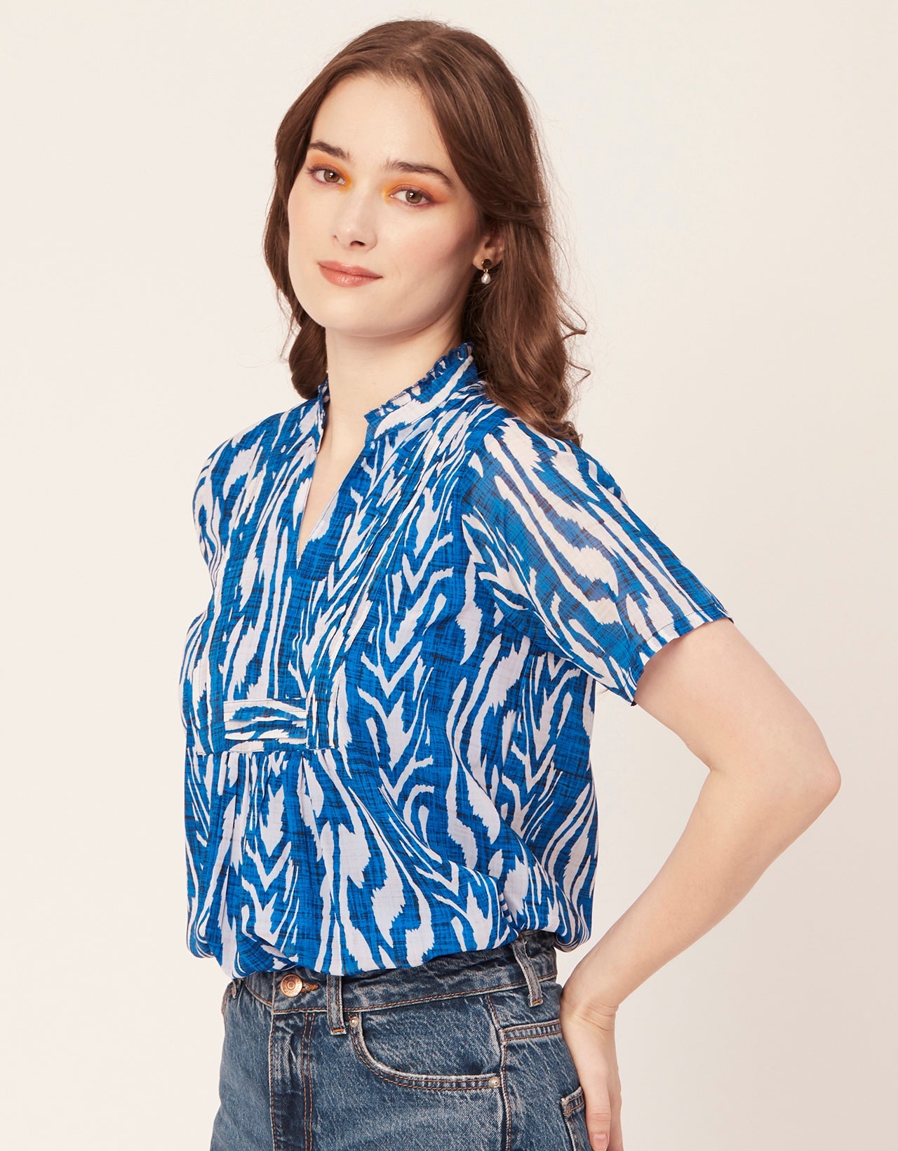 V-Neck Printed Short Top