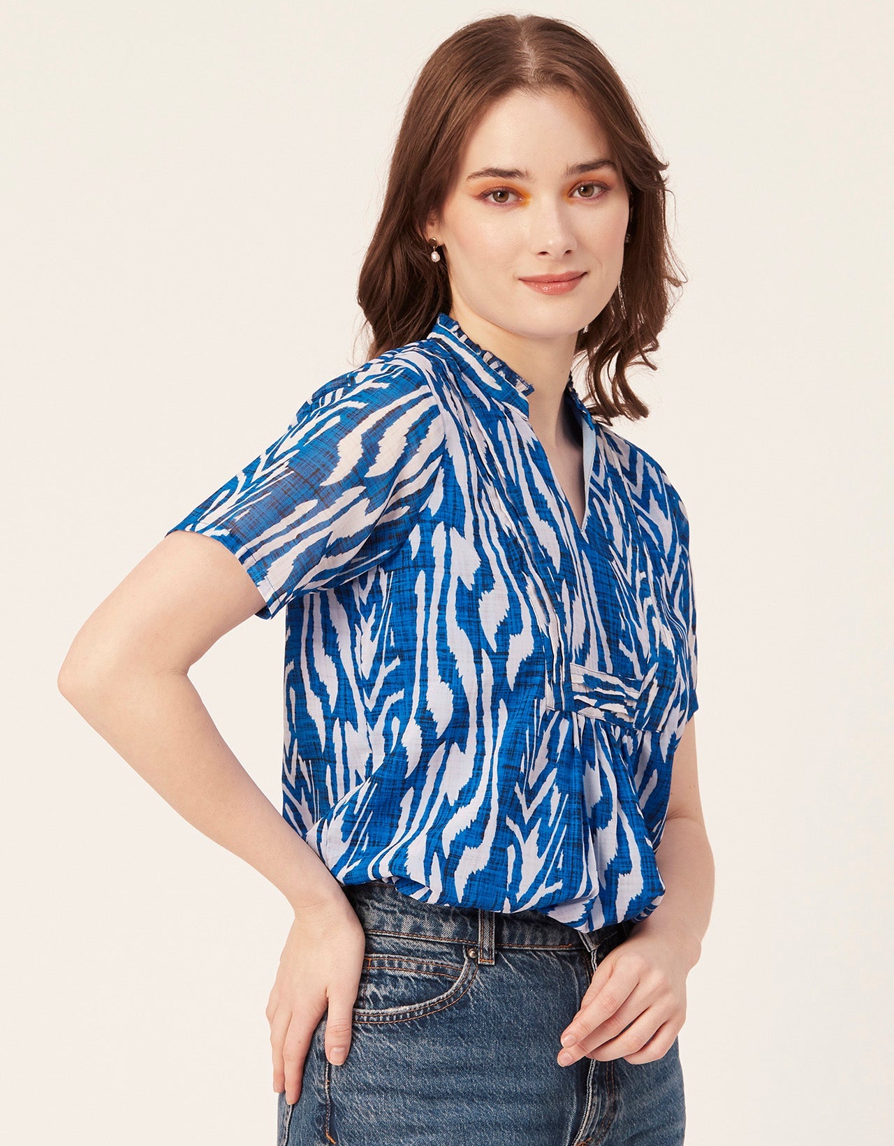 V-Neck Printed Short Top