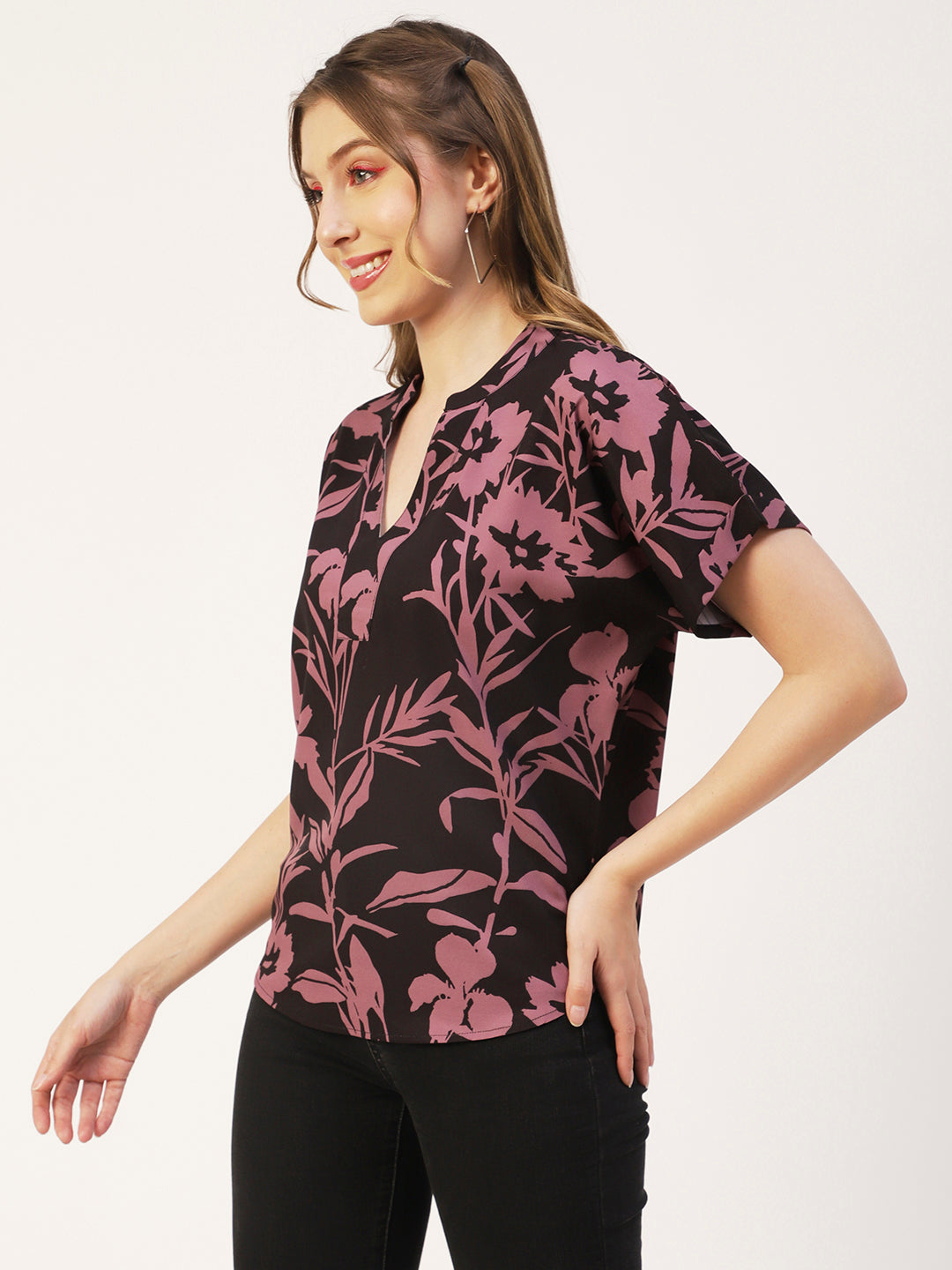 V-Neck Short Sleeve Top