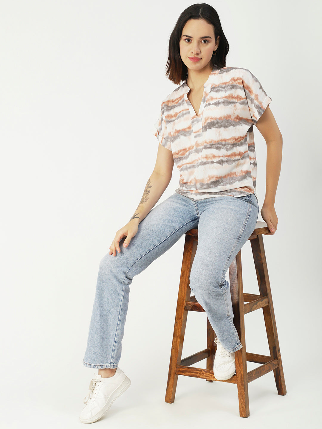 V-Neck Short Sleeve Top