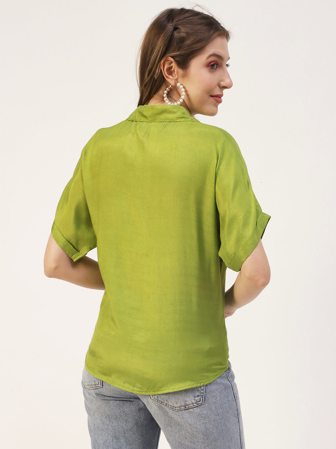 Solid Collar Summer Top