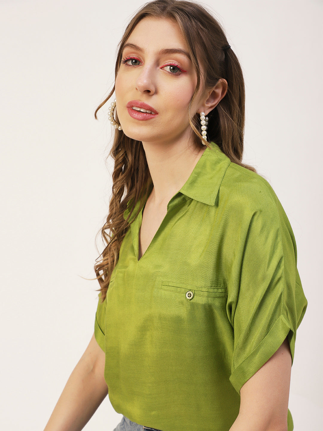 Solid Collar Summer Top